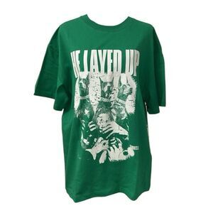 Students Green Cotton T-shirt(Size Medium)